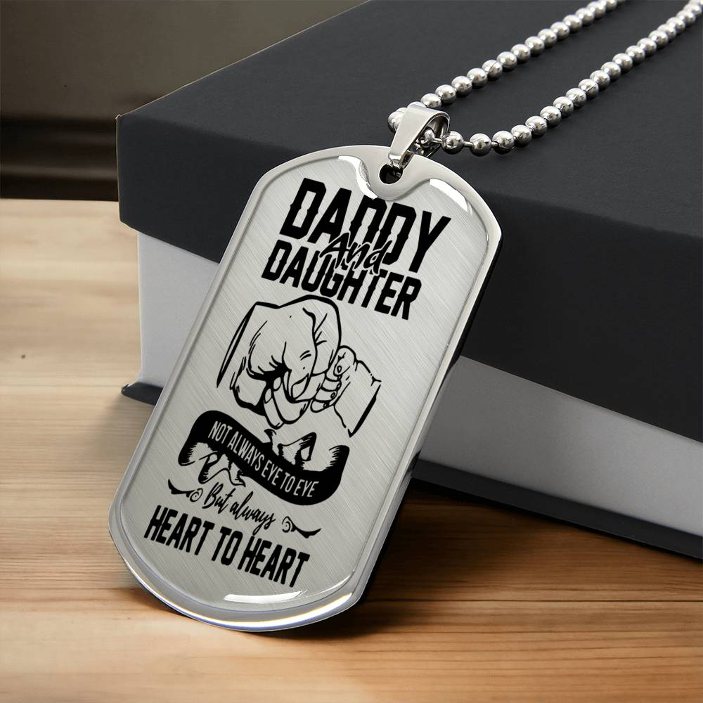 Daddy And Daughter - Army Tag Necklace, Dog Tag