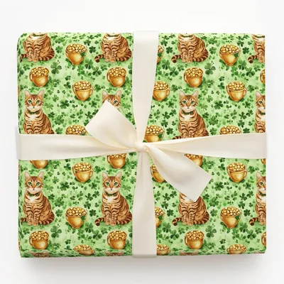 Golden with the Bengal - Gift Wrap for Christmas, Holidays Wrapping Paper, Christmas Wrapping Paper