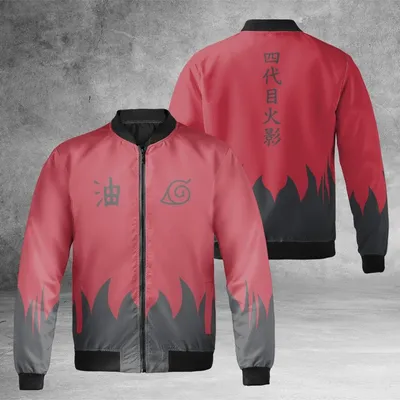 Bomber Jacket,Naruto Fourth Hokage Minato Flames,Anime Manga Fan Gear,Japanese Ninja Graphic Bomber Jacket