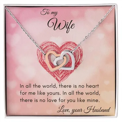 Gift For Wife In All The World Interlocking Hearts Necklace