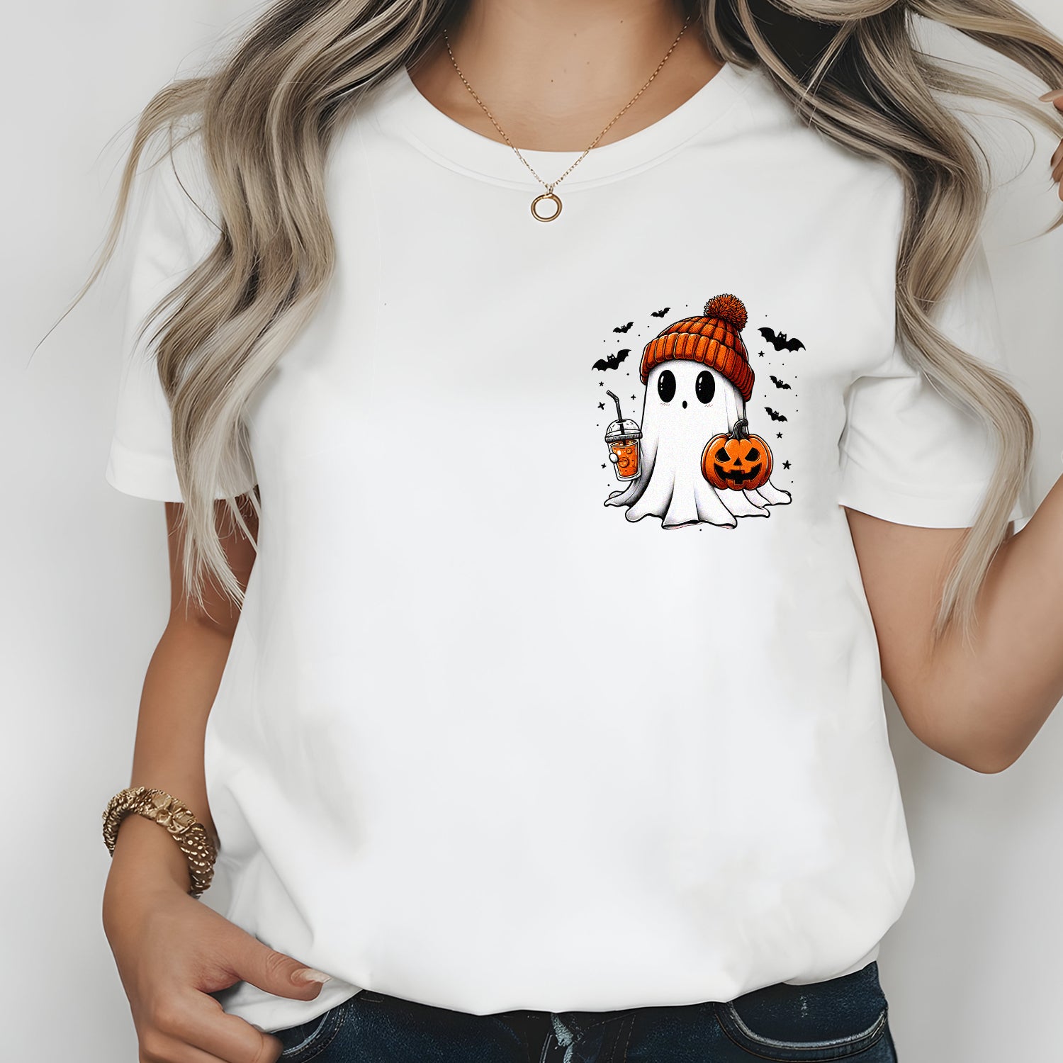 Little Ghost Iced Coffee T-Shirt β Cute Funny Halloween Graphic Tee