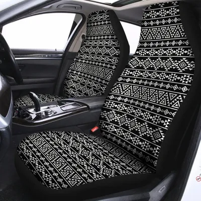 Black And White Aztec Geometric Print Universal Fit Car Seat Covers