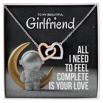 All I Need Is Your Love -Two Hearts Necklace Interlocking Hearts Necklace