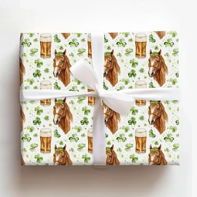 Brews with the American Saddlebred - Gift Wrap for Christmas, Holidays Wrapping Paper, Christmas Wrapping Paper