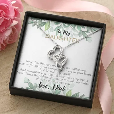 To My Daughter - 573 Jewelry Double Hearts Necklace