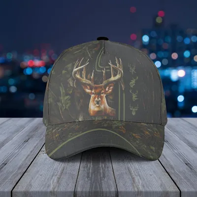 Trophy Deer Hunting Baseball Cap Woodland Camo Tree Bark Texture For Hunters Baseball Cap