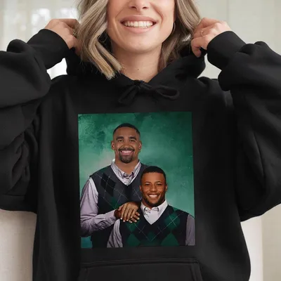 Philadelphia Football Jalen Hurts Saquon Barkley Step Brothers Poster Funny Hoodie Super Bowl Lix