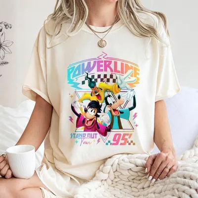 Powerline ‘95 Tour Retro Goofy Movie T-Shirt, Family Trip Matching Outfit, Stand Out Unisex Style Top For Men And Women