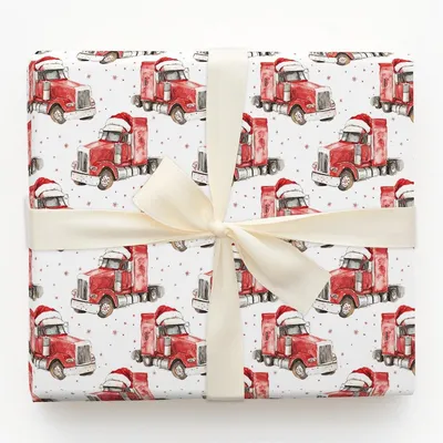 Big Rig - Gift Wrap for Christmas, Holidays Wrapping Paper, Christmas Wrapping Paper