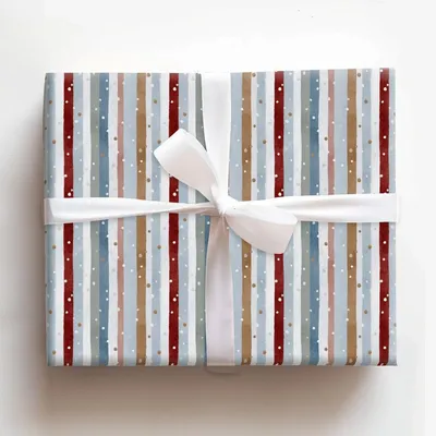 Frosted Stripes - Gift Wrap for Christmas, Holidays Wrapping Paper, Christmas Wrapping Paper