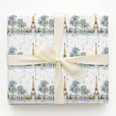 Winter Lights in Paris - Gift Wrap for Christmas, Holidays Wrapping Paper, Christmas Wrapping Paper