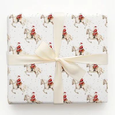 Santa's Starlight Gallop - Gift Wrap for Christmas, Holidays Wrapping Paper, Christmas Wrapping Paper