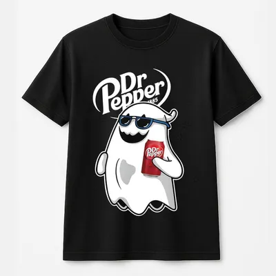 Pepper Ghost Halloween T-Shirt, Funny Soft Drink Graphic T-Shirt For Spooky Season, Trendy Unisex Halloween T-Shirt For Men And Women