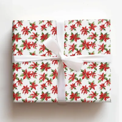 Poinsettia Perfect - Gift Wrap for Christmas, Holidays Wrapping Paper, Christmas Wrapping Paper