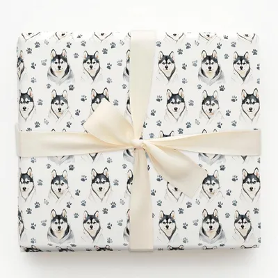 Spa Day with the Huskies - Gift Wrap for Christmas, Holidays Wrapping Paper, Christmas Wrapping Paper