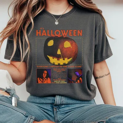 Halloween 1978 Michael T-Shirt Vintage Halloween Movie Characters T-Shirt Spooky Season Pumpkin Fall T-Shirt Full Sizes Full