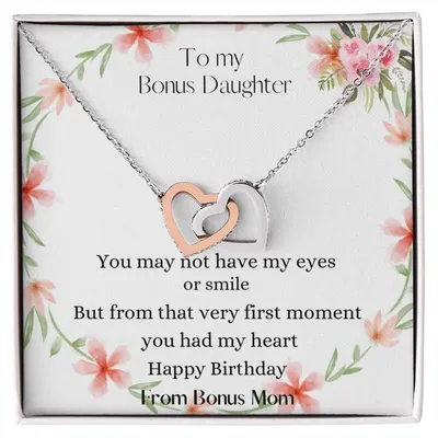 Bonus Daughter Gift Step Daughter Gift Stepdaughter Necklace Interlocking Hearts Necklace