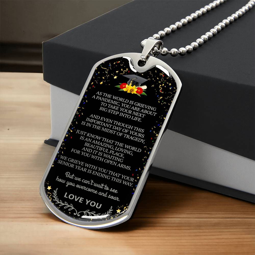 Graduate Dog Tag - Army Tag Necklace, Dog Tag