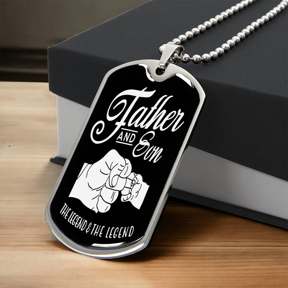 Father And Son Necklace - Army Tag Necklace, Dog Tag