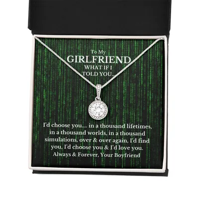 To My Girlfriend Necklace, Valentine Gift For Girlfriend, Matrix, Eternal Hope Necklace, Anniversary Gifts For Her