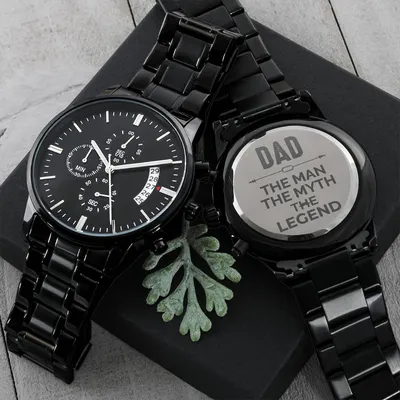 Dad The Man The Myth The Legend Watch Engraving Chronograph Watch