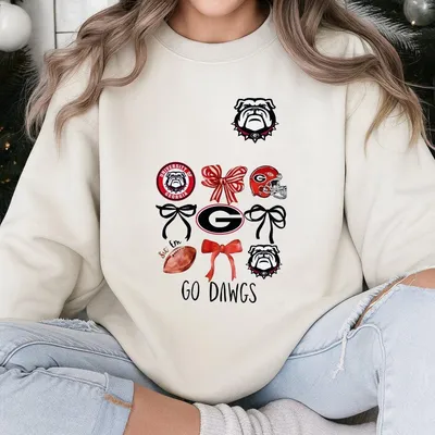 College Game Day Georgia Bulldog Inspired Phone Case, Varsity Team Go Dawgs Football Phone Cover With Cute Bows Sweatshirt