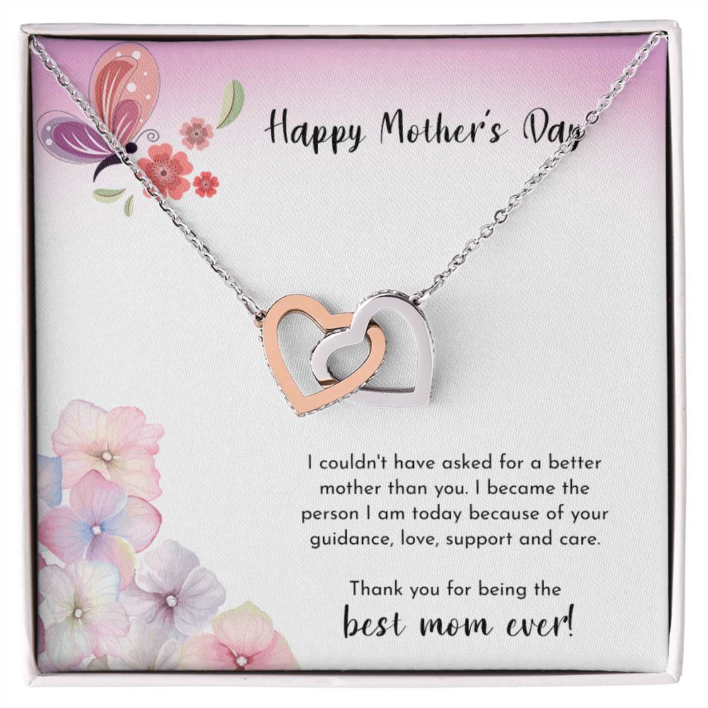 Mother'S Day Gift Necklace With Message Card Mother'S Day Gifts Mother'S Day Necklace To Mom From Daughter Mom Gift From Son Interlocking Hearts Necklace