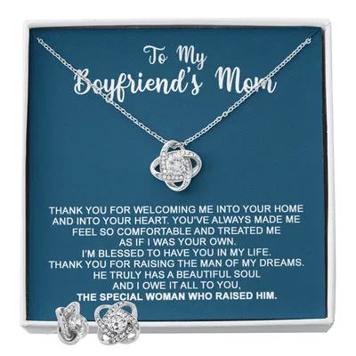 To My Boyfriend's Mom - I Owe It All To You - Necklace, Christmas Gift For Boyfriends Mom, Pendant Necklace, Mothers Day Gift For Boyfriends, Birthday & Mother's Day, Anniversary Gift