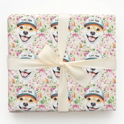 Mom's Favorite Shiba Inu - Gift Wrap for Christmas, Holidays Wrapping Paper, Christmas Wrapping Paper