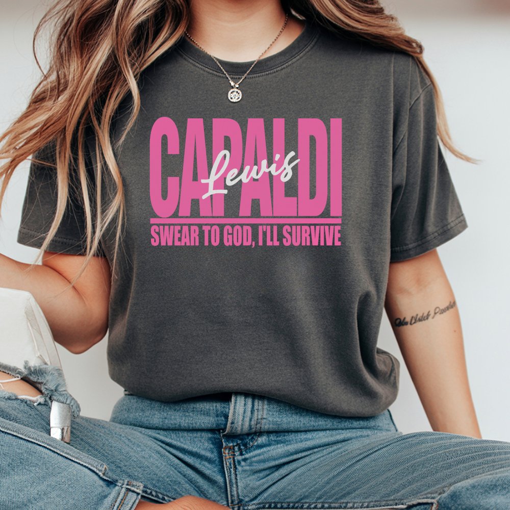 Lewis Capaldi Fan Survive T-Shirt Unisex Gym Wear Music Top Pop Concert Band T-Shirt Graphic Streetwear Perfect Gift