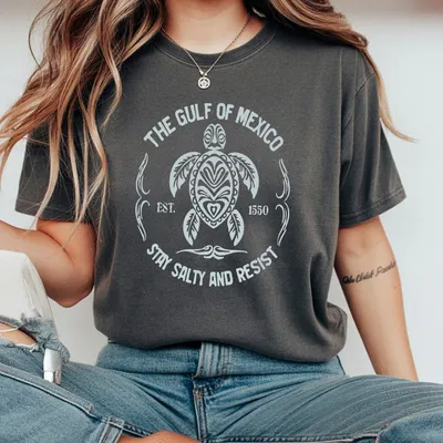 Gulf Of Mexico Stay Salty Resistance T-Shirt Resist T-Shirt Feminist Gift For Women Mexico T-Shirt Gulf Coast T-Shirt Political