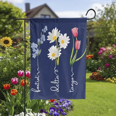 Vertical Garden - Foxtrot Delta Tango Flower Flag Subtle Anti President,Floral Foxtrot Delta Tango Fdt,When ịNustice Becomes Law,Resistance Becomes Duty Gift Vertical Garden Flag