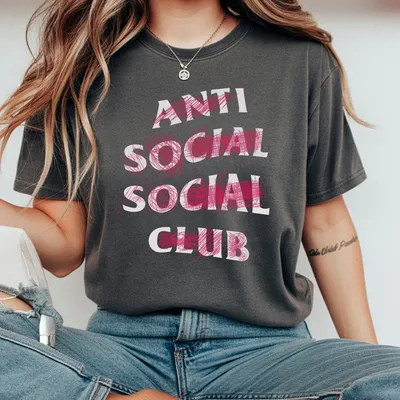 Anti Social Social Club T-Shirt Anti Club T-Shirt Unisex Graphic T-Shirt Breathable Cotton Daily Menswear Men Gifts Trendy T-Shirt