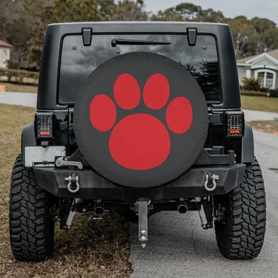 Animal Paw Print, Dog, Cat, Animal, Pet, Spare Tire Cover Available With Or Without Camera Cutout Spare Tire Cover