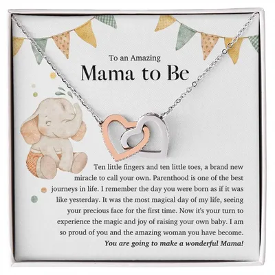 To An Amazing Mama To Be - Interlocking Heart Necklace Interlocking Hearts Necklace