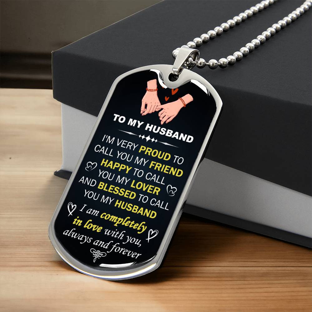 Gift For Husband - My Husband - Dog Tag - Army Tag Necklace, Dog Tag