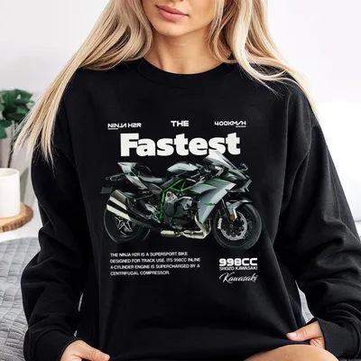 Kawasaki The Ninja H2r Back Print 90s Car Sweatshirt Menswear Top, Unisex Trending Sweatshirt, Sweatshirt