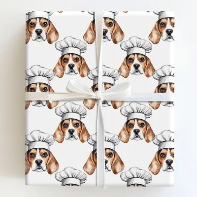 Cooking with the Beagle - Gift Wrap for Christmas, Holidays Wrapping Paper, Christmas Wrapping Paper