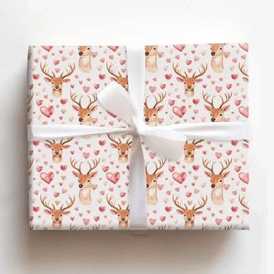 Lovely Antlers - Gift Wrap for Christmas, Holidays Wrapping Paper, Christmas Wrapping Paper