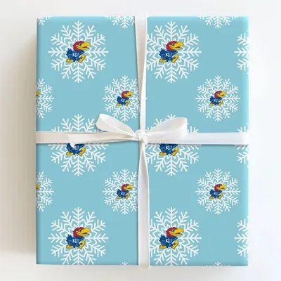 Jayhawk Snowflake - Gift Wrap for Christmas, Holidays Wrapping Paper, Christmas Wrapping Paper