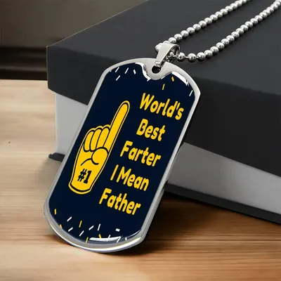 World's Best Farter, Limited Supplies Available - Army Tag Necklace, Dog Tag