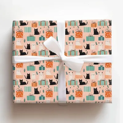 Cats and Christmas Presents - Gift Wrap for Christmas, Holidays Wrapping Paper, Christmas Wrapping Paper