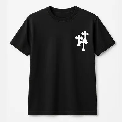 Men'S Cross Graphic T-Shirt, Loose Fit Streetwear T-Shirt For Summer, Graphic Print, Casual Streetwear, T-Shirt For Men