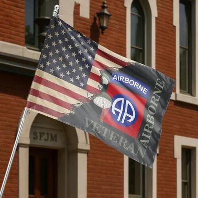 Us Army 82nd Airborne Paratrooper Veteran Military Horizontal House Flag Horizontal House Flag