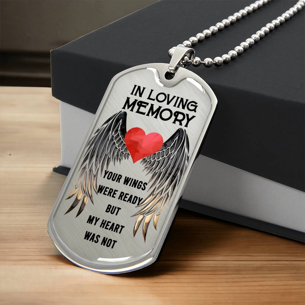 Memorial Jewelry Necklace - Loss Of A Loved One - Family Bereavement - Rest In Peace - Infant Loss - Father Loss - Army Tag Necklace, Dog Tag
