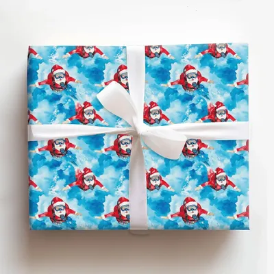 Claus in the Current - Gift Wrap for Christmas, Holidays Wrapping Paper, Christmas Wrapping Paper
