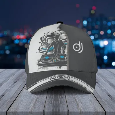 Dj Turntable Baseball Cap, Funkicidal Streetwear Print, Music Producer Headphone Hat Baseball Cap