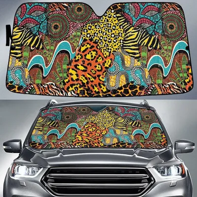 Colorful Leopard And Zebra Skin Every Part Car Sun Shades Cover Auto Windshield PrintSyde