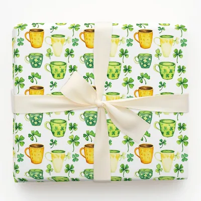 Lattes of Luck - Gift Wrap for Christmas, Holidays Wrapping Paper, Christmas Wrapping Paper