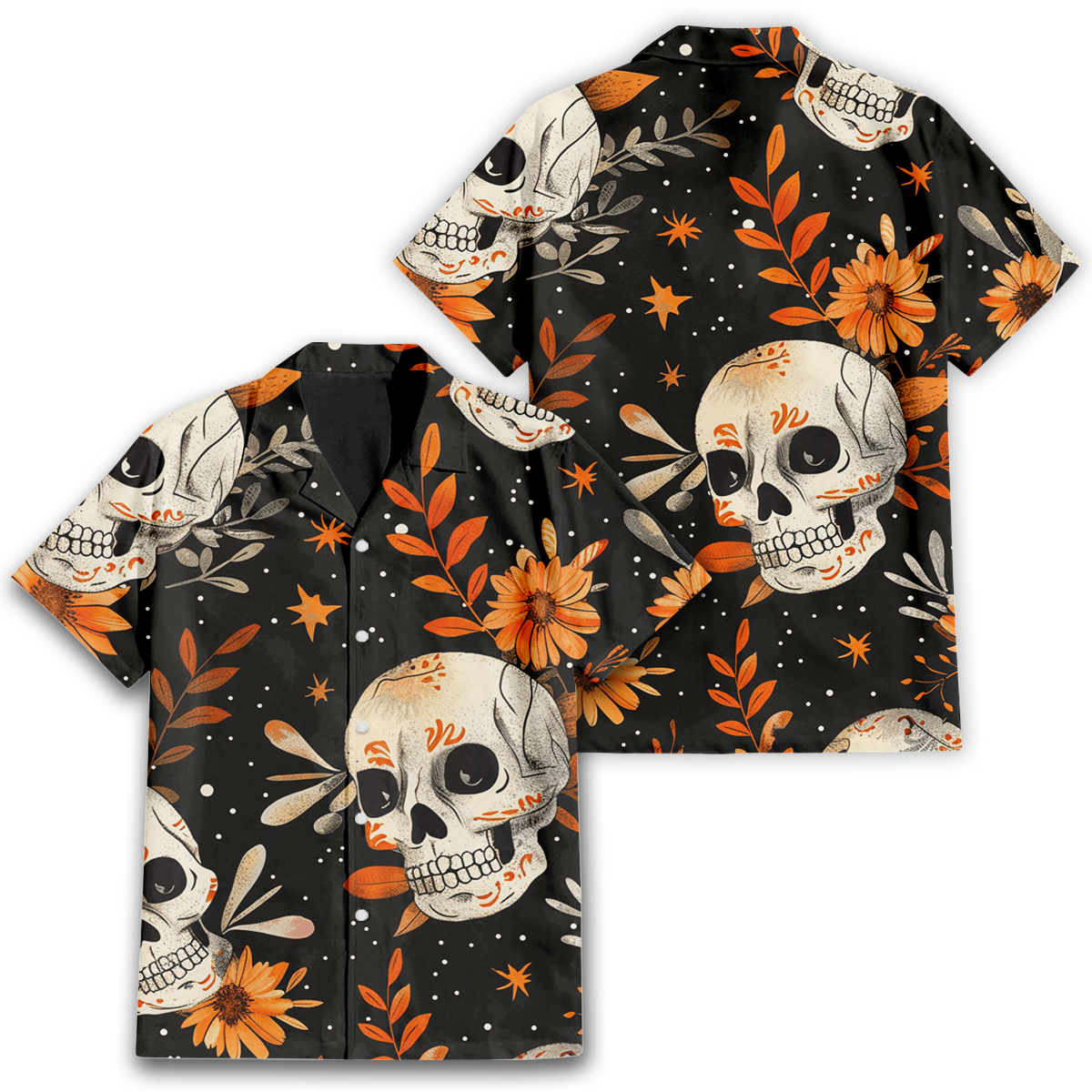 Skeleton Flower Halloween Hawaiian Shirt